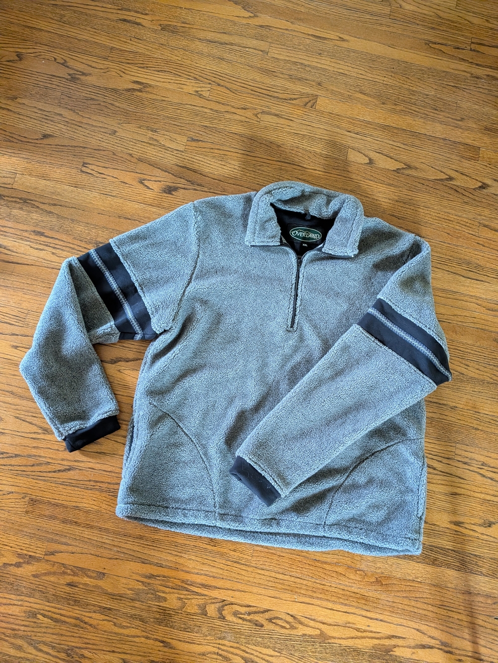 Overland Men's Heritage Gray Half-Zip Fleece Sherpa Pullover Sweater